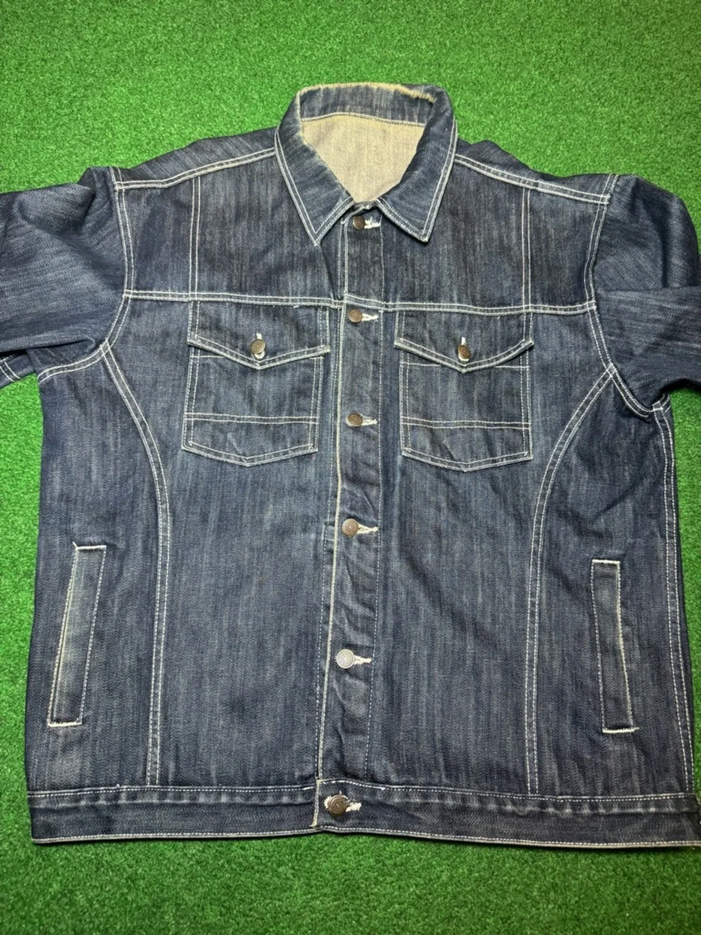 Denim Jacket XXL Baggy Hip Hop 90s Y2K Dark Wash Jean Jacket